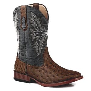 NWT Roper Henry Mens Cowboy Boots Tooled-Inlay Casual Mid Calf Boots